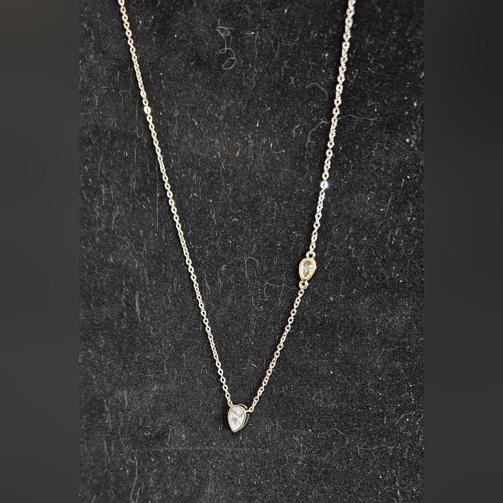 *NWT* Kenneth Jay Lane Silver Moissanite Necklace - Picture 7 of 15